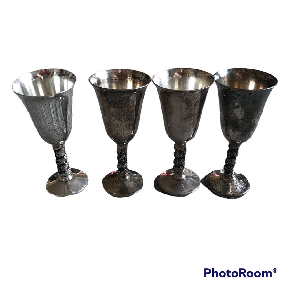 4 Vintage Roma S.L. Silver-plated Cordials - Made in Spain